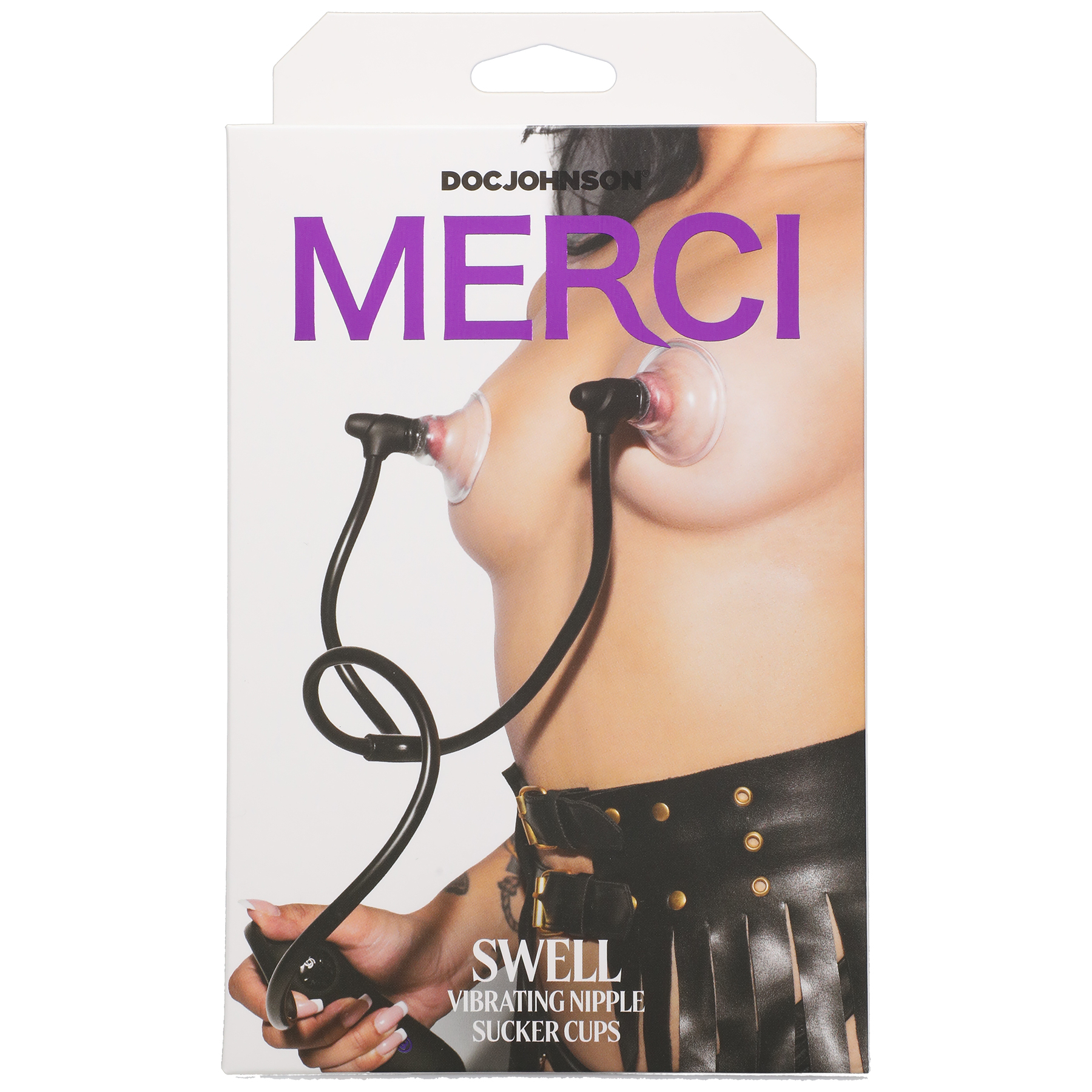 Doc Johnson Merci Swell Auto Vibrating Nipple Sucker Cups Black