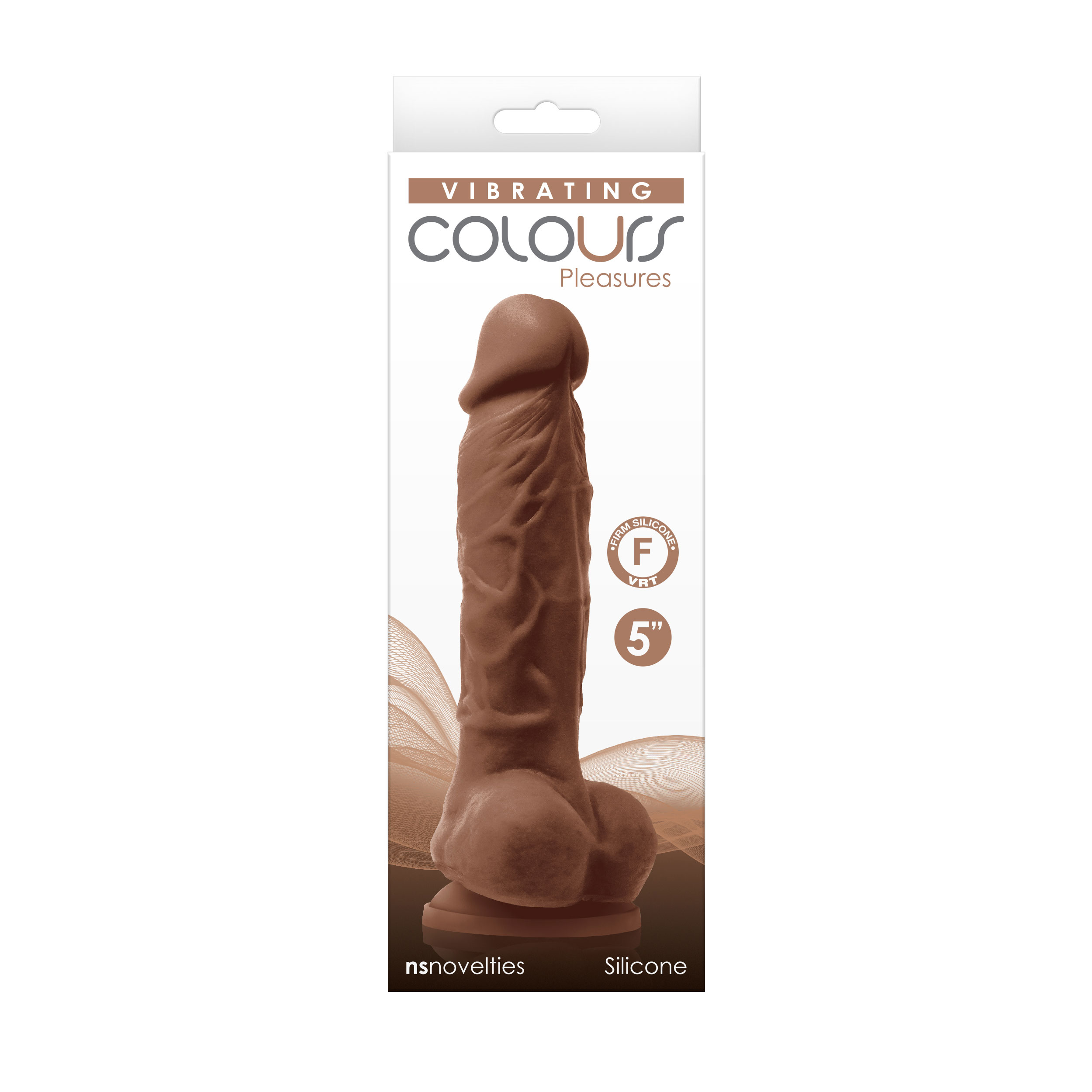 NS Novelties - Colours Pleasures 5 in. Vibrating Dildo Brown - Dildos - Silicone