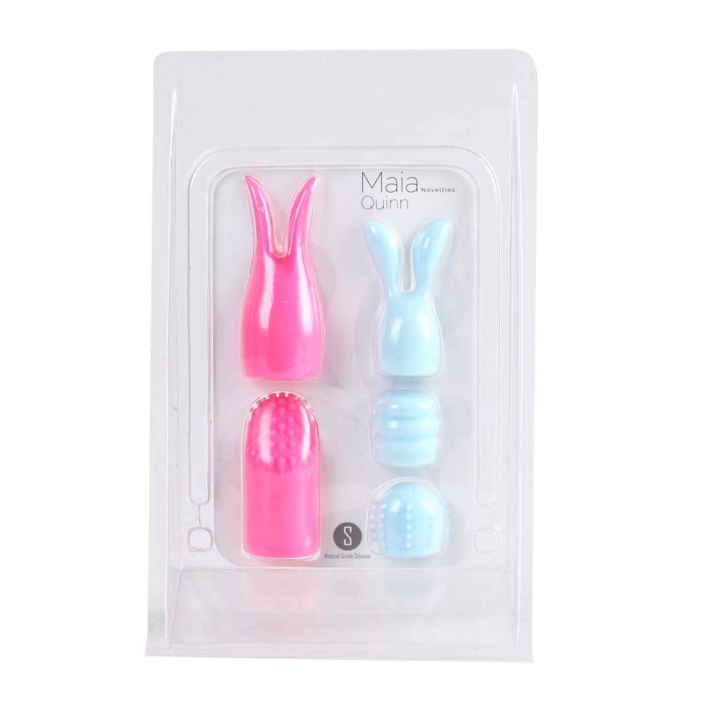 Maia Toys - Quinn 5 Piece Silicone Attachments - Pink/blue - Massagers