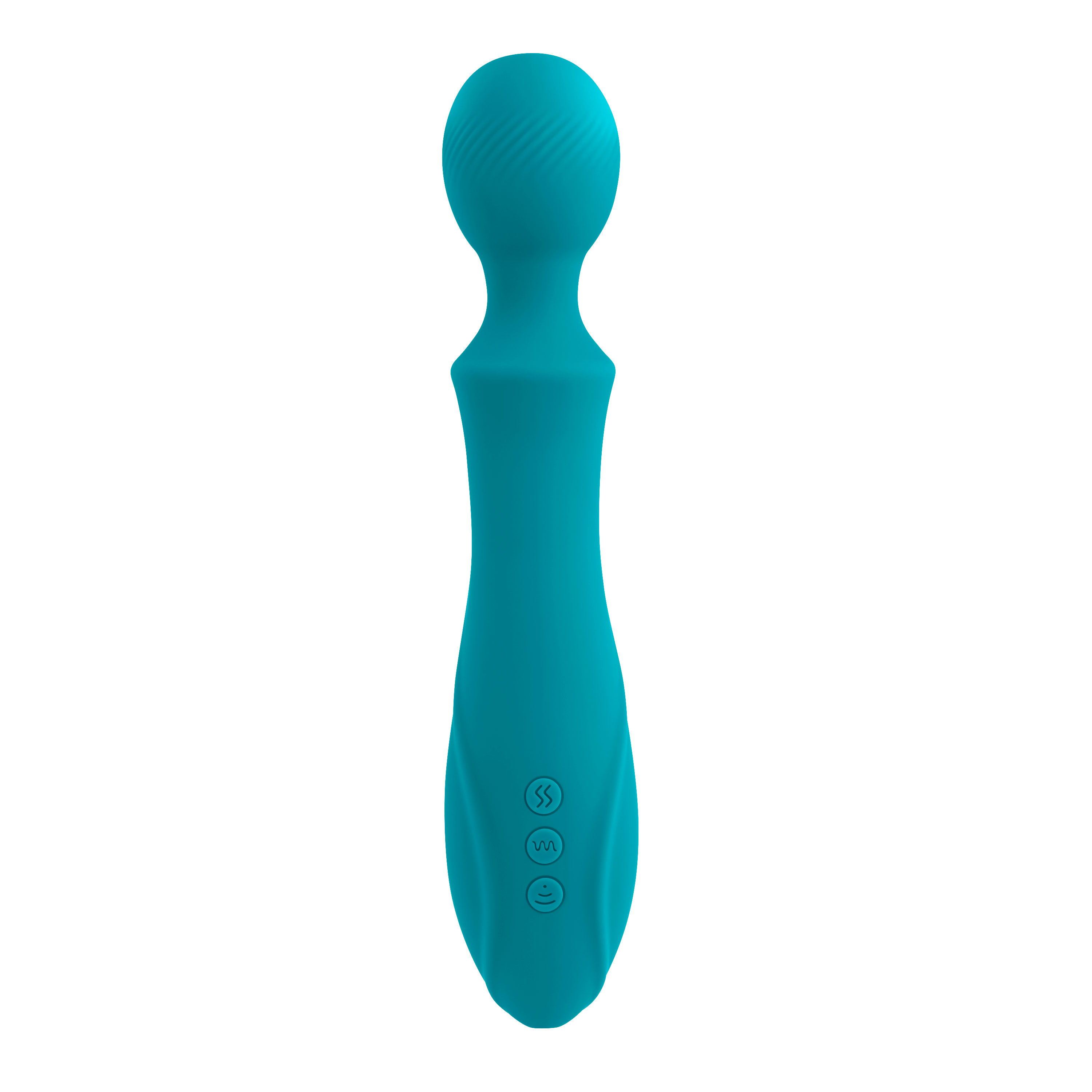 Evolved - Evolved Wanderful Sucker Rechargeable Wand with Suction Silicone Teal - Vibrators - Silicone