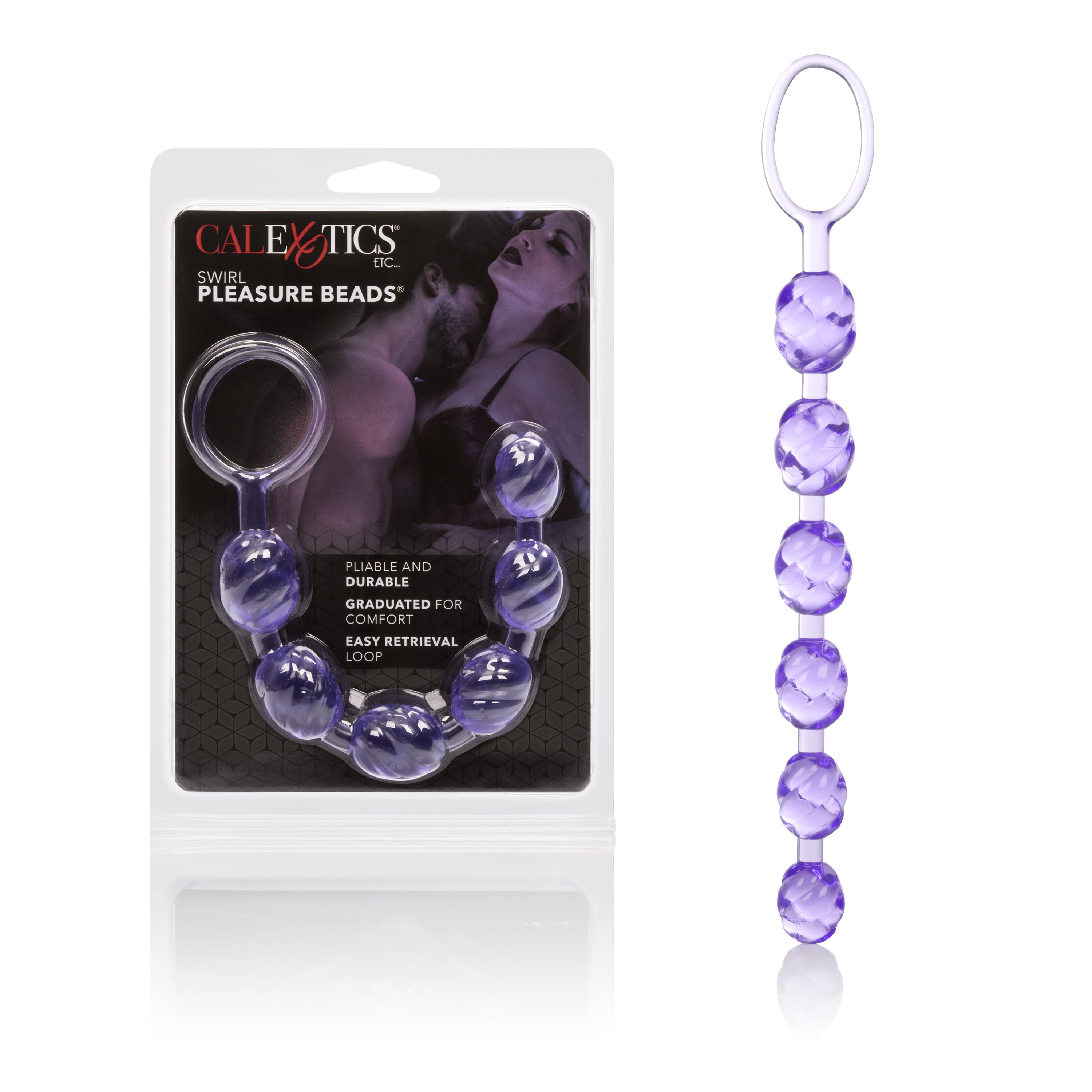 CalExotics - Swirl Pleasure Beads - Purple - Anal Toys & Stimulators