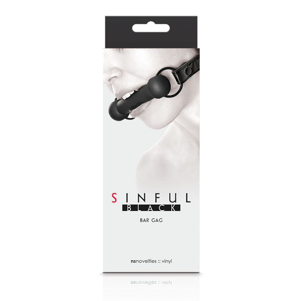 NS Novelties - Sinful Silicone Bar Gag Black - Bondage & Fetish Toys - Silicone