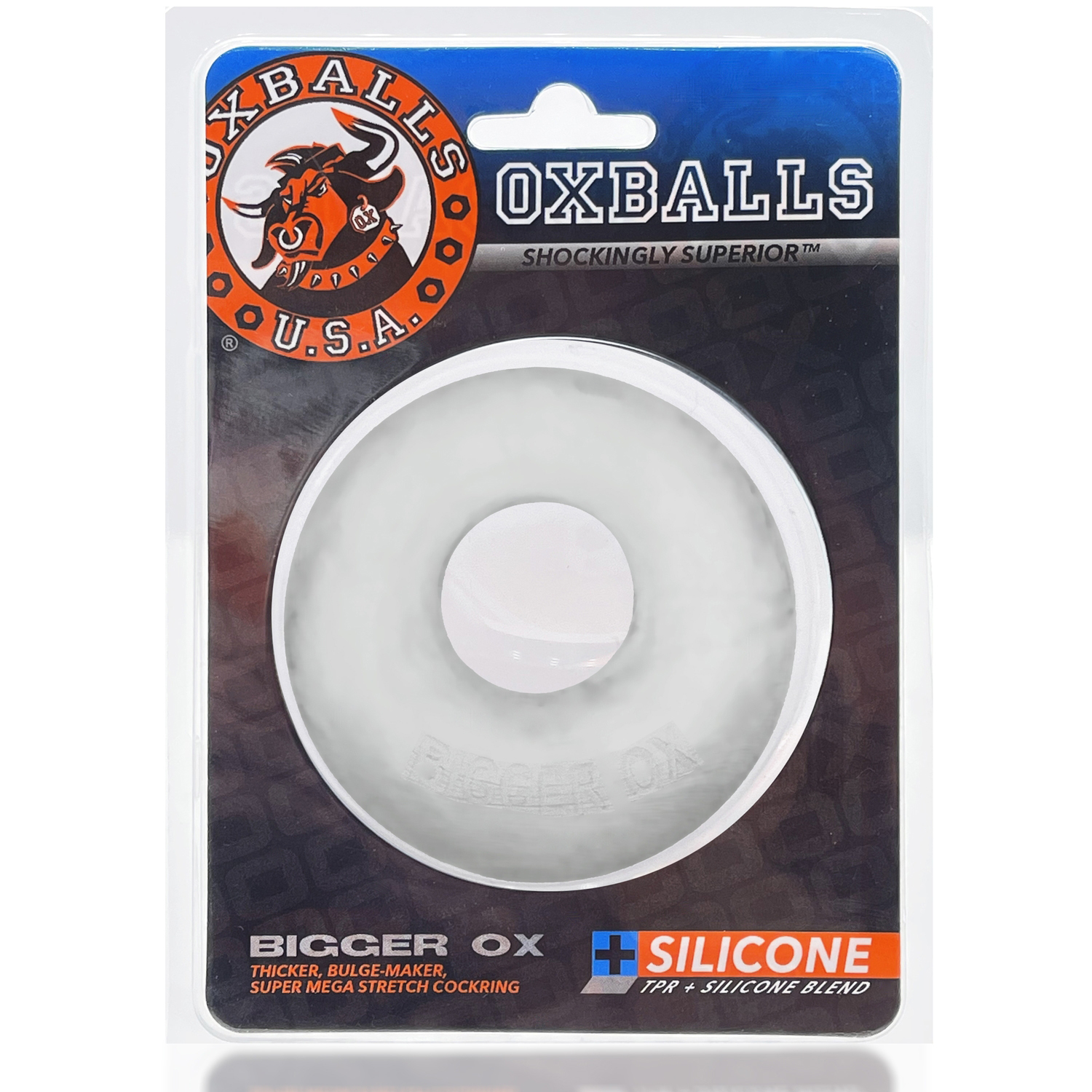 Oxballs - OxBalls Bigger Ox Thick Cockring Silicone TPR Clear Ice - Cockrings - Silicone