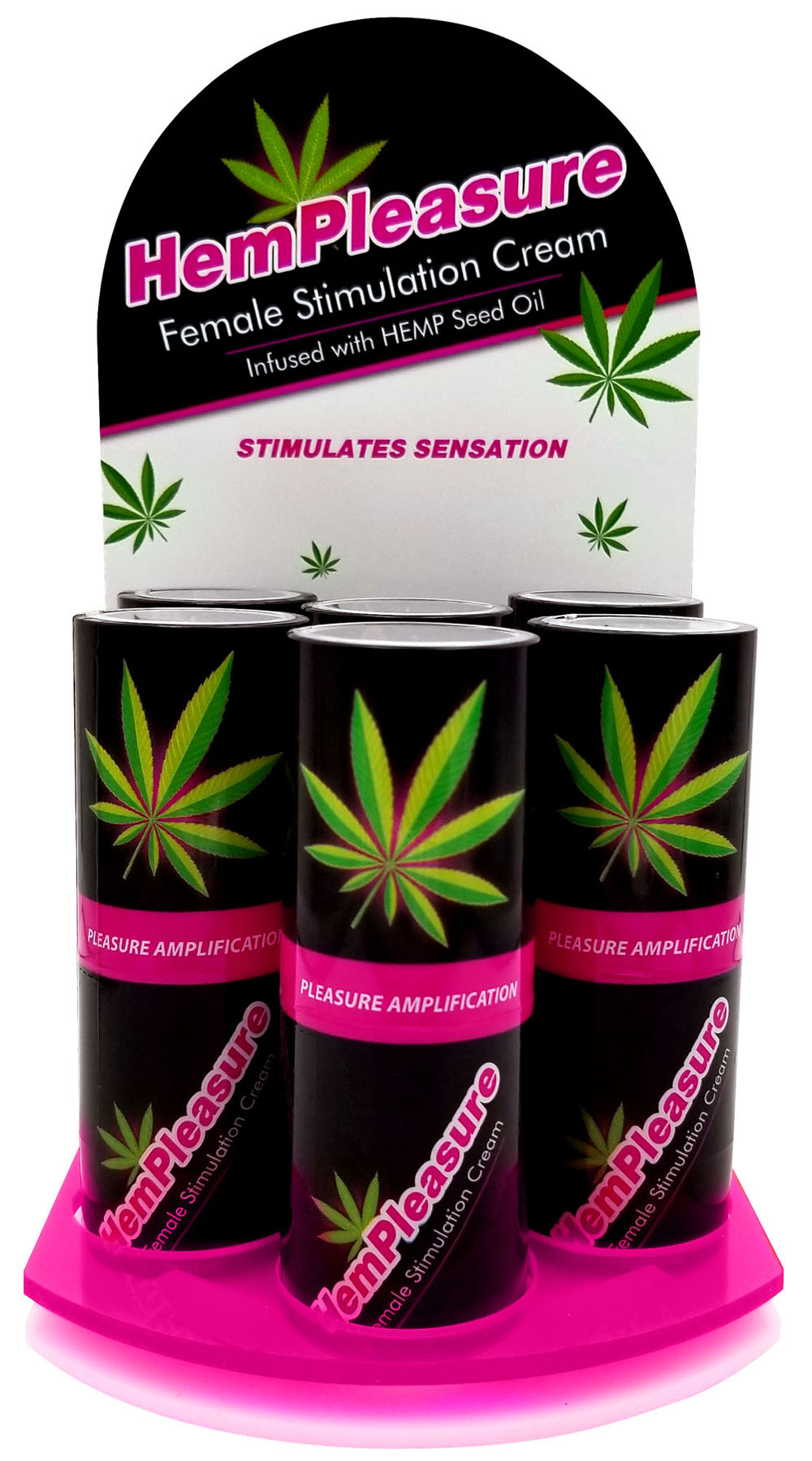 Body Action - Hempleasure Female Stimulation Cream .5 Oz 6 Bottle Display - Displays-Bowls & Wall Displays