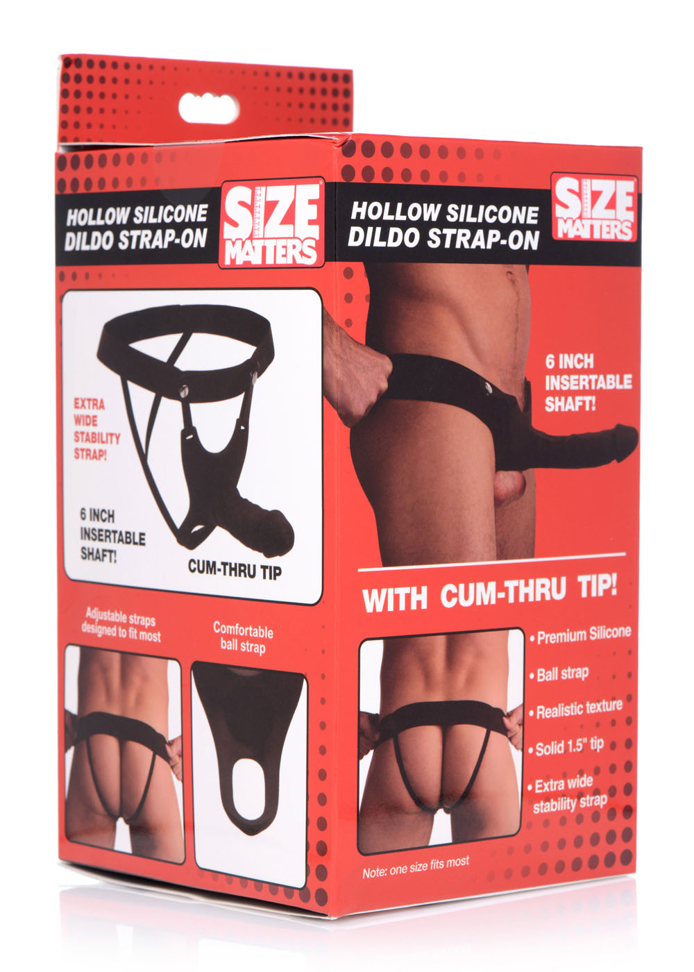 XR Brands - Hollow Silicone Dildo Strap-on - Black - Dildos