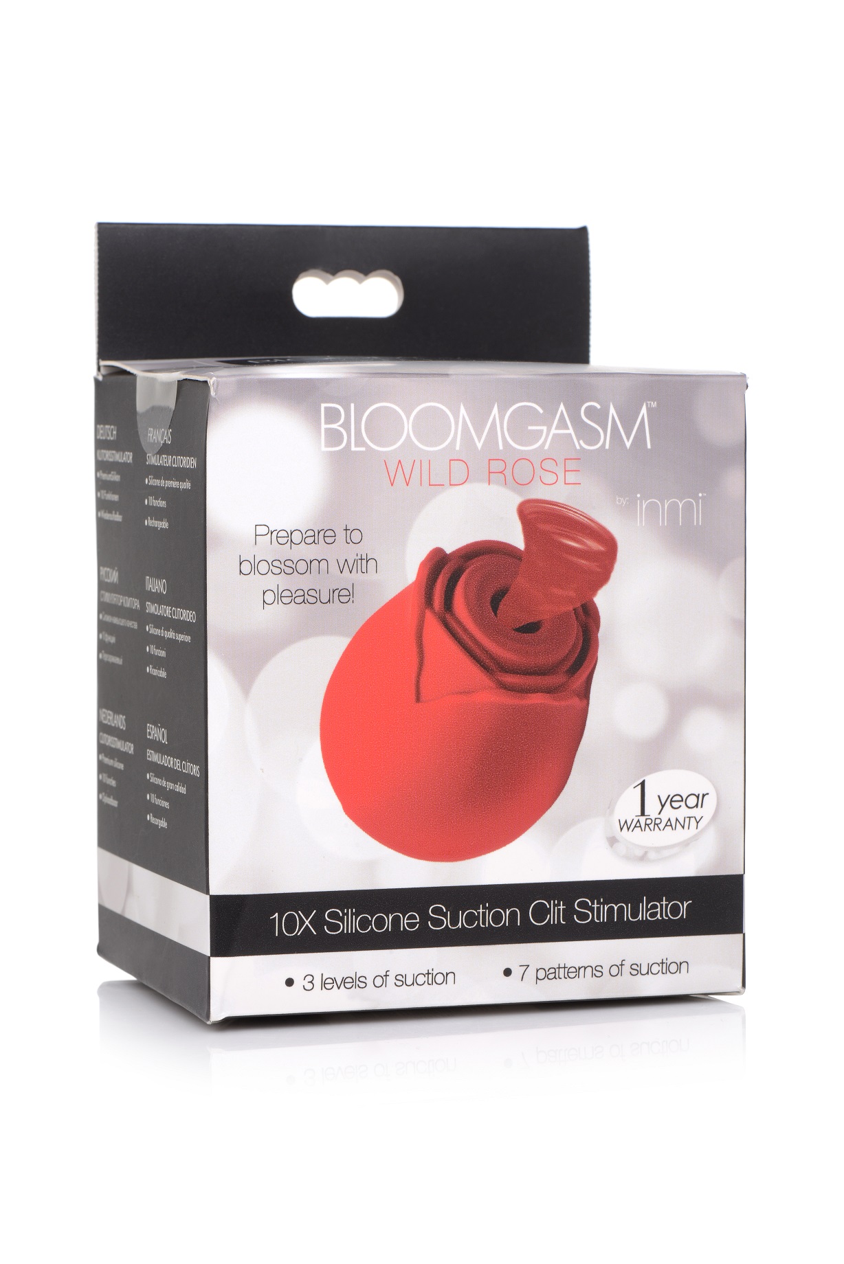 XR Brands - Inmi - Bloomgasm Wild Rose Silicone Suction Stimulator - Red - Clit Stimulators