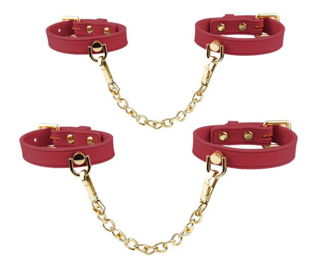 Blush - Temptasia Ardor Wrist and Ankle Restraints Red - Bondage & Fetish Toys