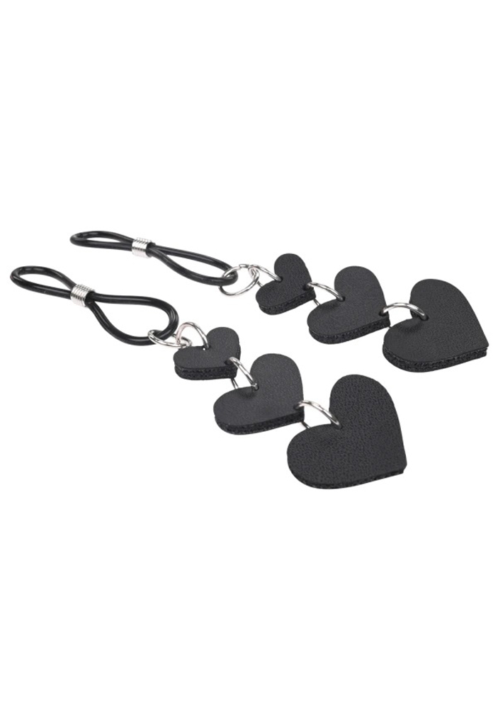 Sportsheets - Heart Nipple Ties - Black - Nipple Stimulators