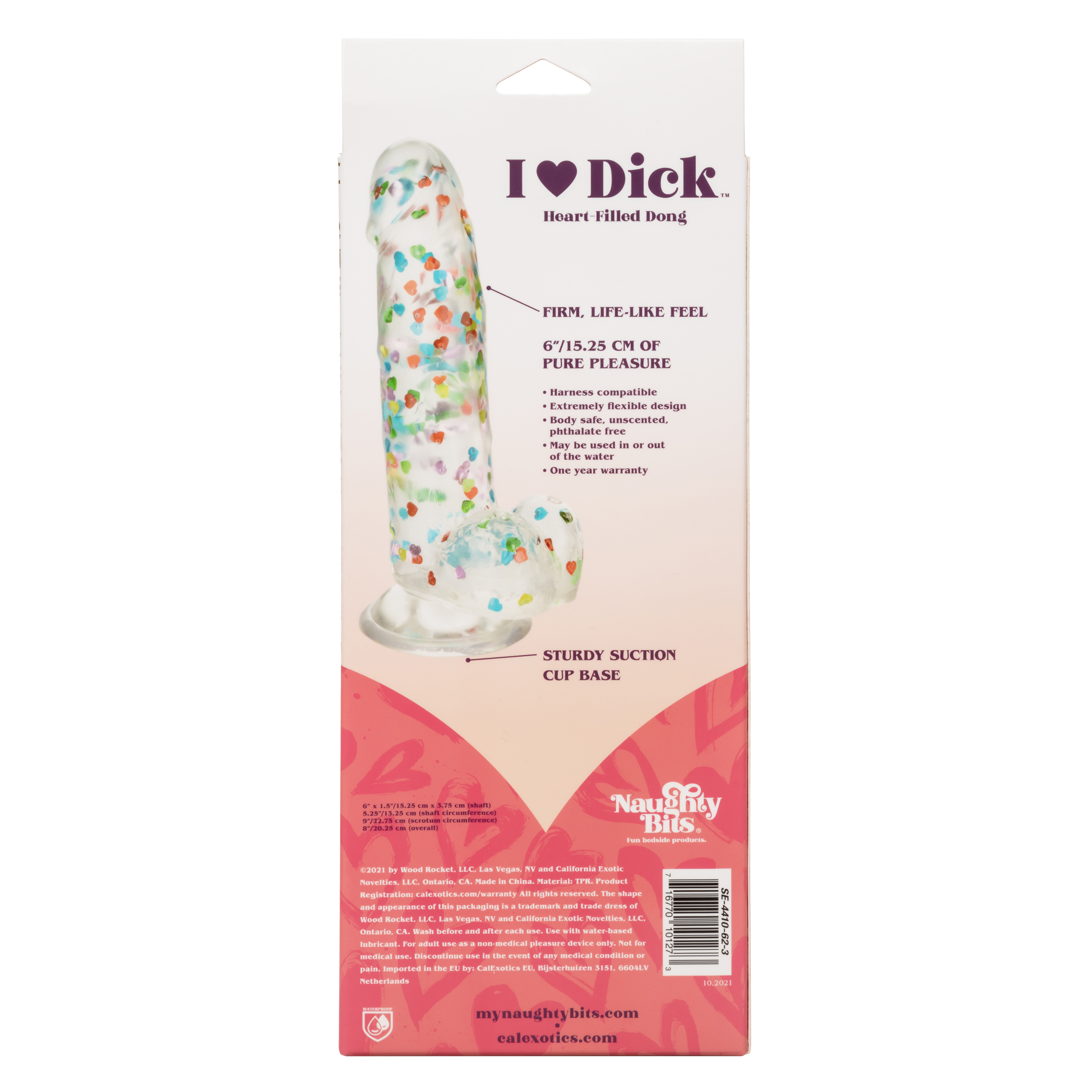 CalExotics - Naughty Bits I Love Dick Heart-Filled Dong - Dildos