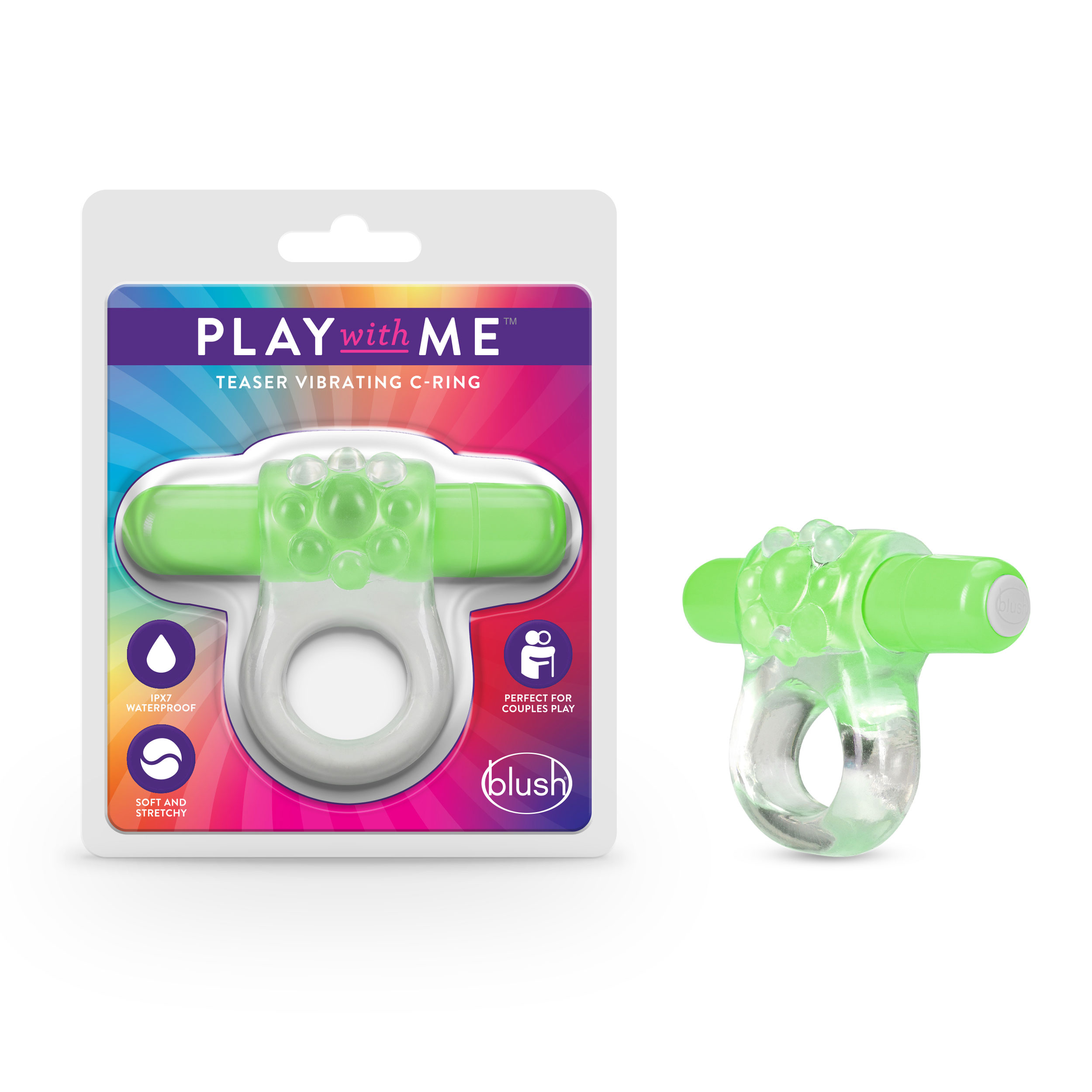 Blush - Play With Me – Teaser Vibrating C-Ring – Green - Cockrings