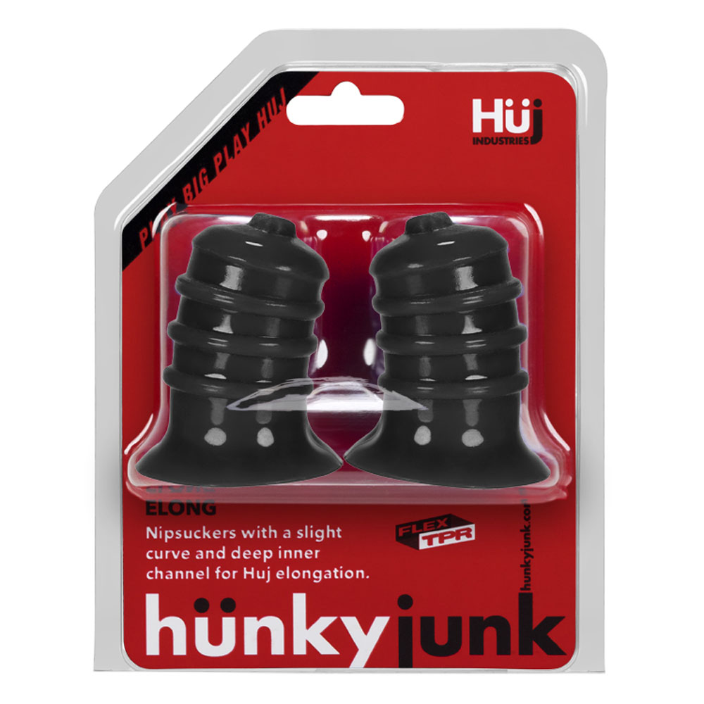 Oxballs - Hunkyjunk ELONG Wide Base Nipsucker Black - Bondage & Fetish Toys - TPE/TPR/Elastomers