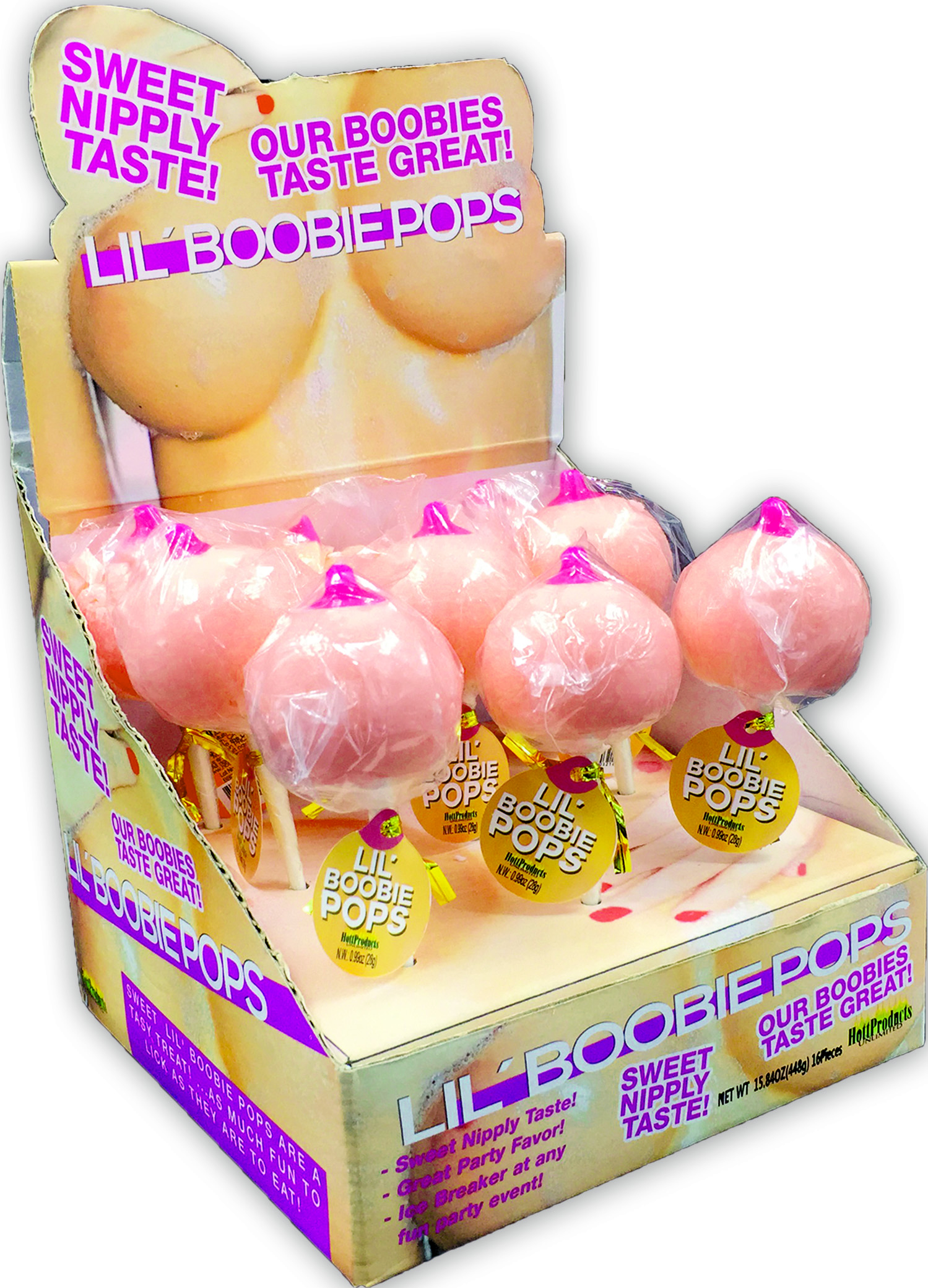 Hott Products - Lil Boobie Pops - 9 Piece P.O.P. Display - Displays-Bowls & Wall Displays