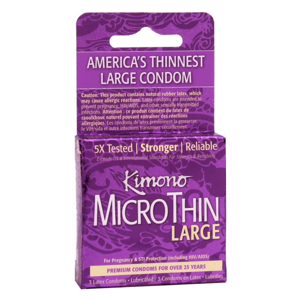 Paradise Marketing - Kimono Microthin Large - 3 Pack - Condoms