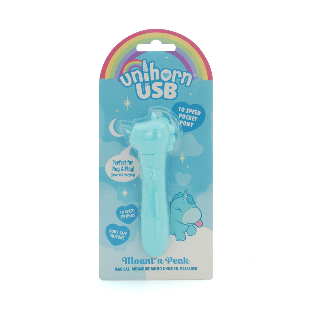 Creative Conceptions - Unihorn USB Bullet Mount''n Peak Blue - Vibrators - Silicone