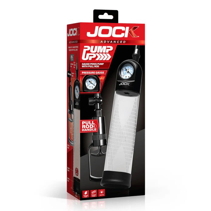 Curve Novelties - JOCK Pump Up Gauge Penis Pump with Pull Rod - Pumps & Enlargers