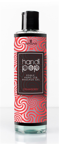 Sensuva - Handi Pop Handjob Massage Gel - Strawberry - 4.2 Oz. - Edible