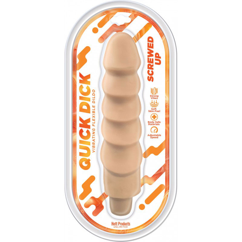 Hott Products - Screwed Up Quick Dick - Vibrating Flex Dildo - 8 Inch - Dildos & Dongs