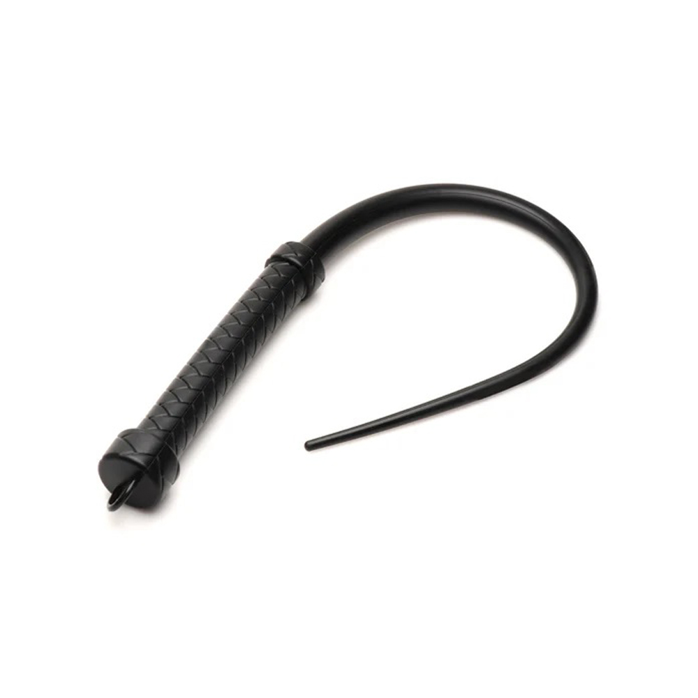 XR Brands - Viper Tail Silicone Whip - Black - Bondage & Fetish Toys - Silicone