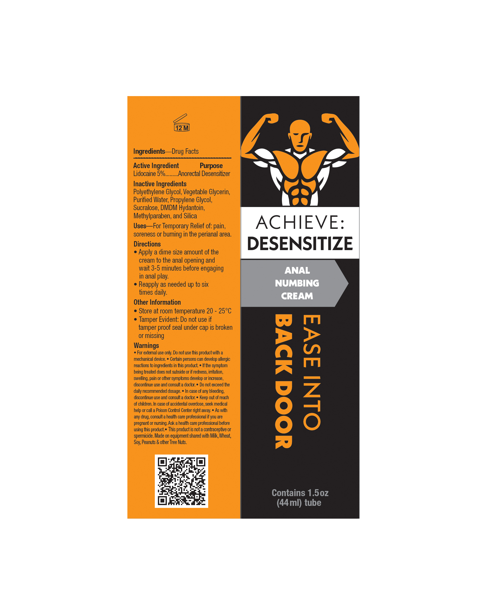 Little Genie - Achieve: Desensitize Anal Numbing Cream - Supplements & Enhancers - Cream