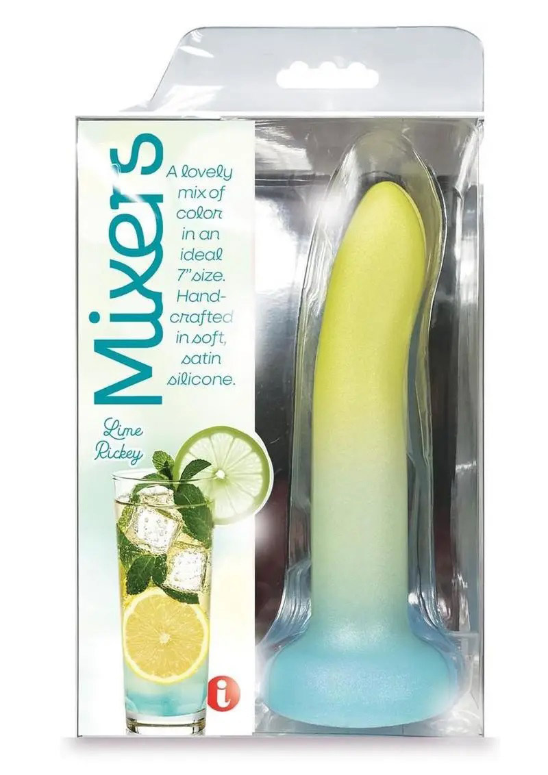 Icon Brands - Mixers Lime Rickey 8" Dildo - Yellow Mint Blue - Dildos & Dongs