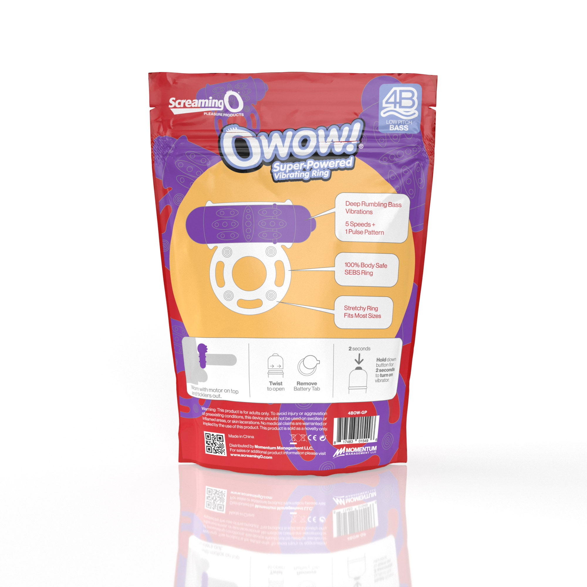 Screaming O - Screaming O 4b - Owow Super Powered Vibrating Ring - Grape - Cockrings
