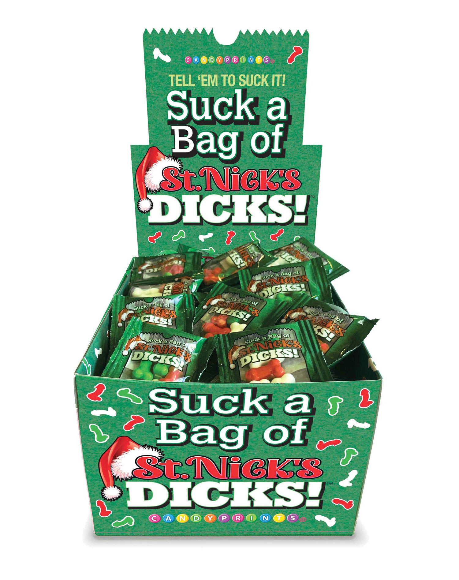 Little Genie - Suck a Bag of St. Nicks Dicks- Display of 100 Ct. - Displays-Bowls & Wall Displays