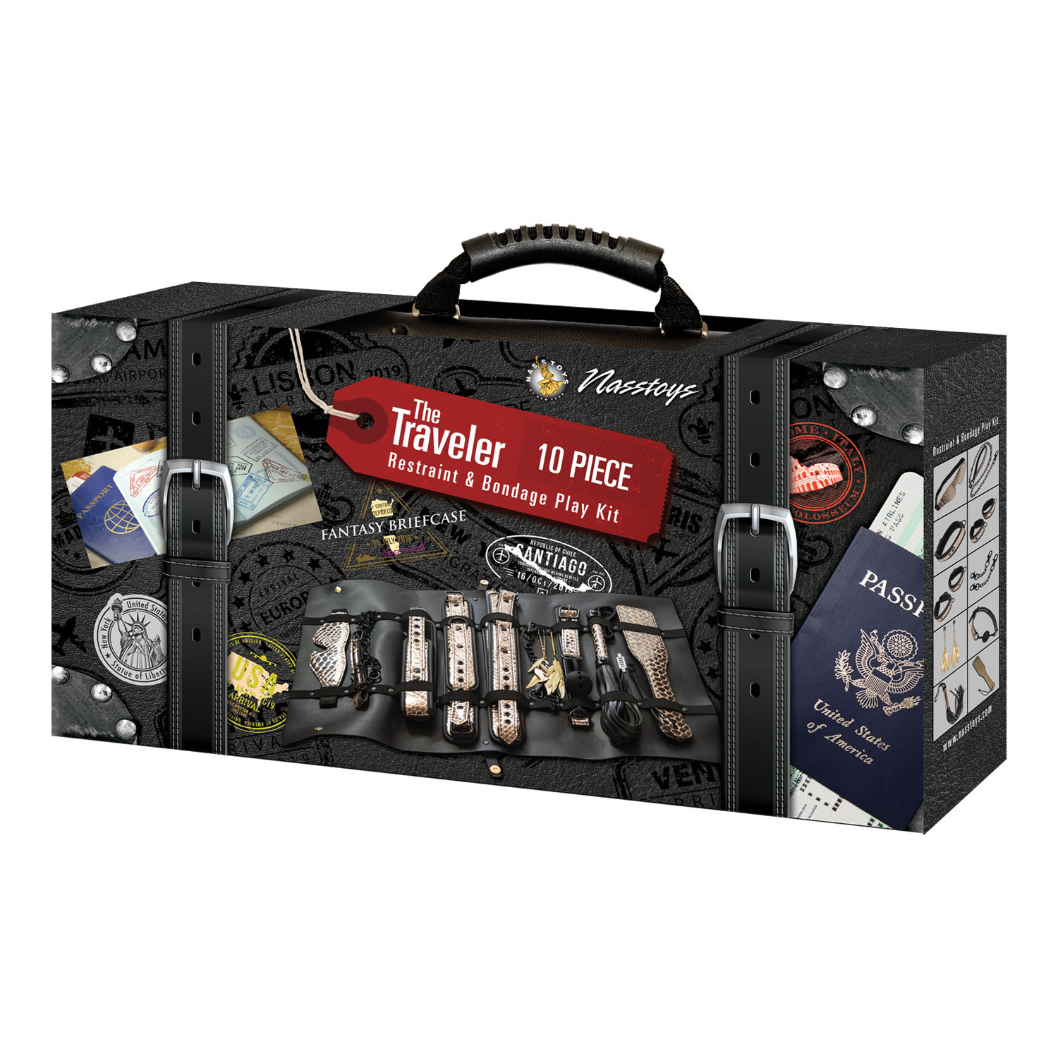 Nasstoys - The Traveler 10 Piece Restraint and Bondage Play Kit - Bondage & Fetish Toys