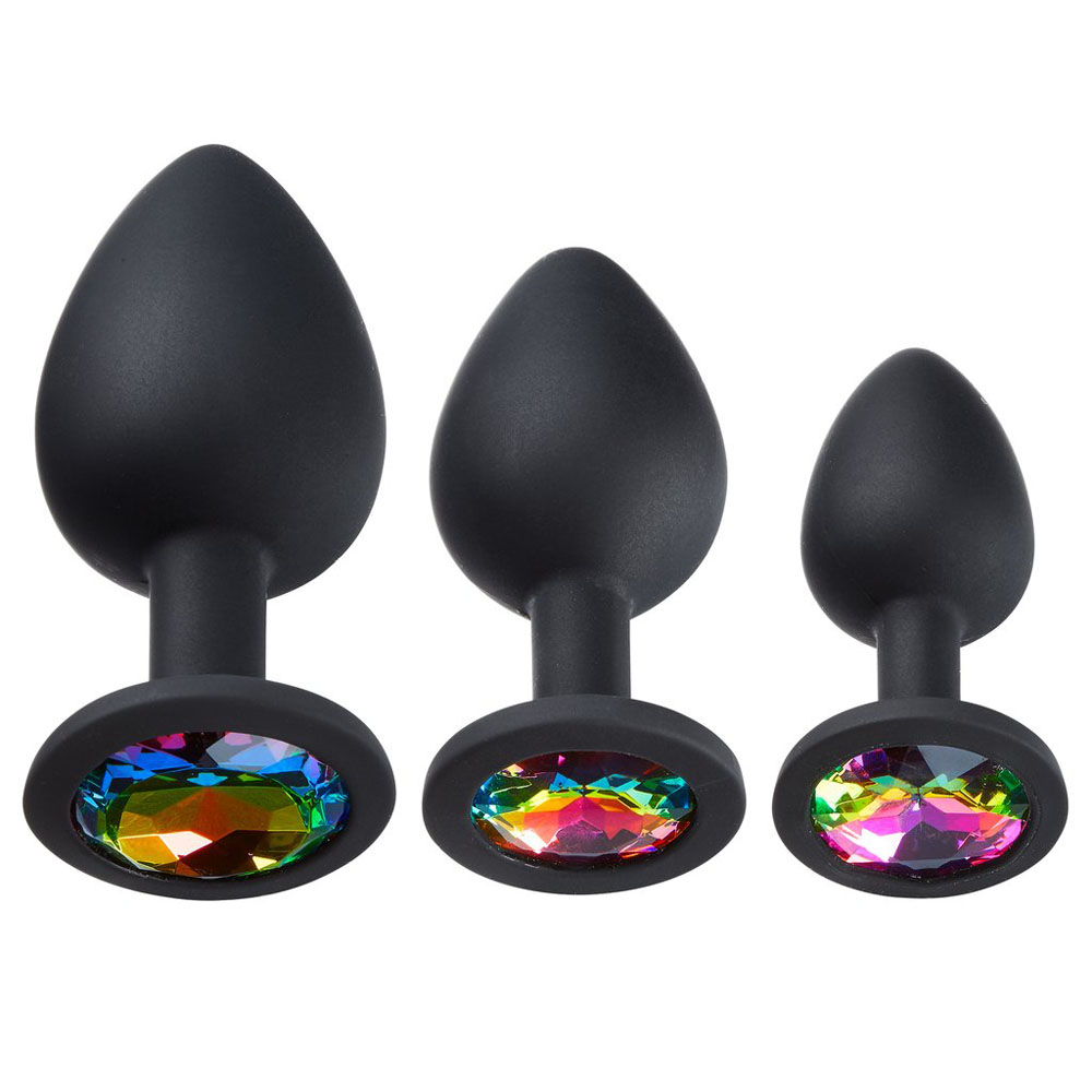 Cloud 9 Novelties - Cloud 9 Novelties Gems Silicone Anal Plug - Includes Small, Med & Large Size - Anal Toys & Stimulators
