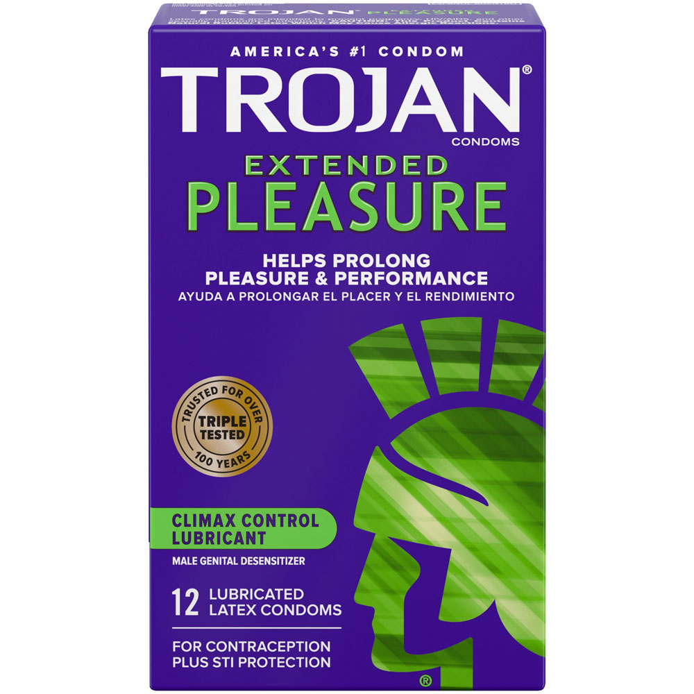 Paradise Marketing - Trojan Pleasures Extended Pleasure - 12 Pack - Condoms