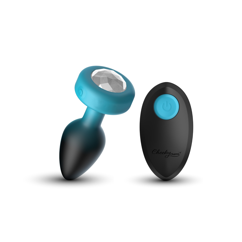 Viben - Eluxe Vibrating Clr Gem Bluombre Plug Sm With Remote - Anal Toys & Stimulators