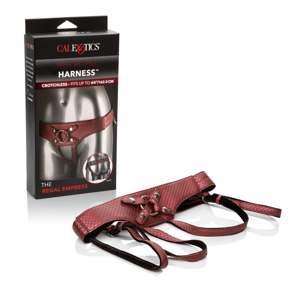 CalExotics - Her Royal Harness the Regal Empress - Red - Harnesses & Strap-Ons
