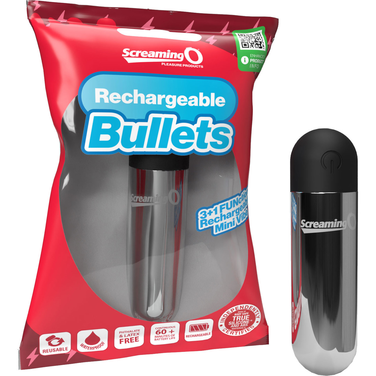 Screaming O - Screaming O Rechargeable Bullets - Siliver - Clit Stimulators
