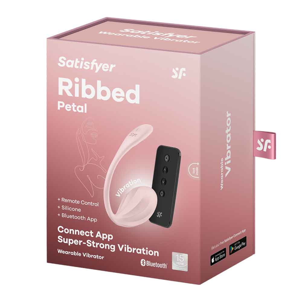 Satisfyer - Ribbed Petal Connect App - Rose - Clit Stimulators