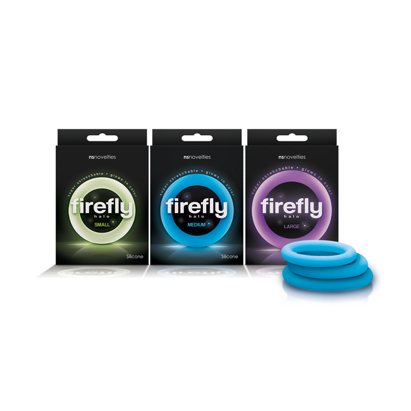 NS Novelties - Firefly Halo Cock Ring Large Blue - Cockrings - Silicone