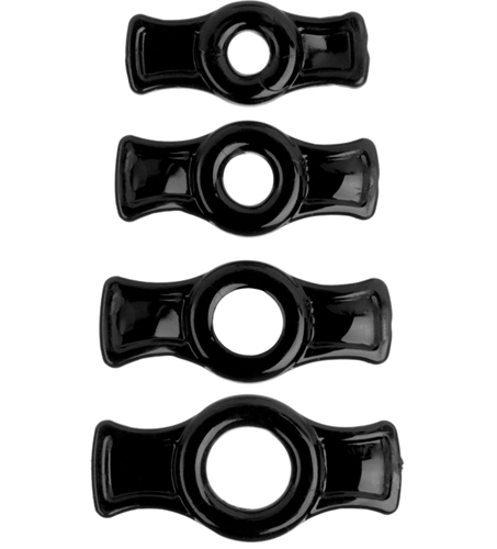 Doc Johnson - Titanmen Cock Ring Set - Black - Cockrings