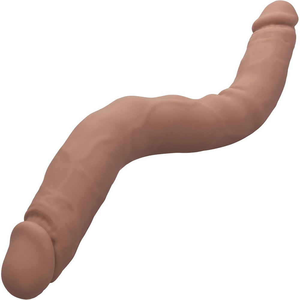 CalExotics - Silicone Studs Bend and Hold Dual Dong 16 Inch - Brown - Dildos & Dongs