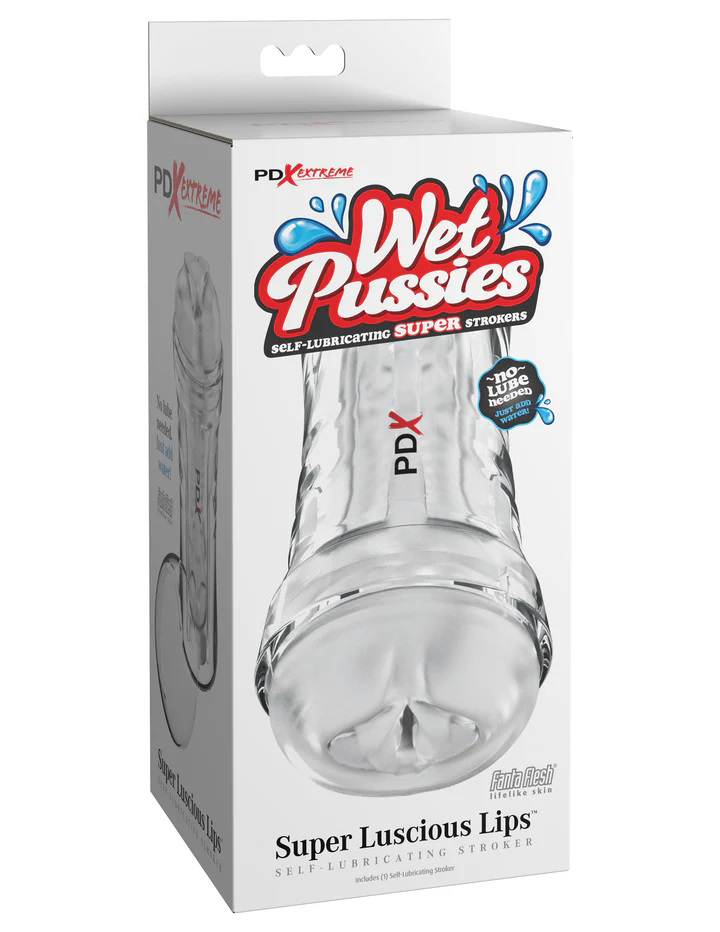 Pipedream - Pdx Extreme Wet Pussies Super Luscious Lips Self-Lubricating Stroker - Frosted - Masturbation Aids for Males