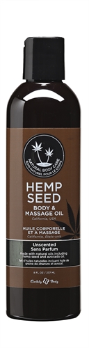 Earthly Body - Hemp Seed Massage and Body Oil - Unscented - 8 Fl. Oz./ 237ml - Bath & Body