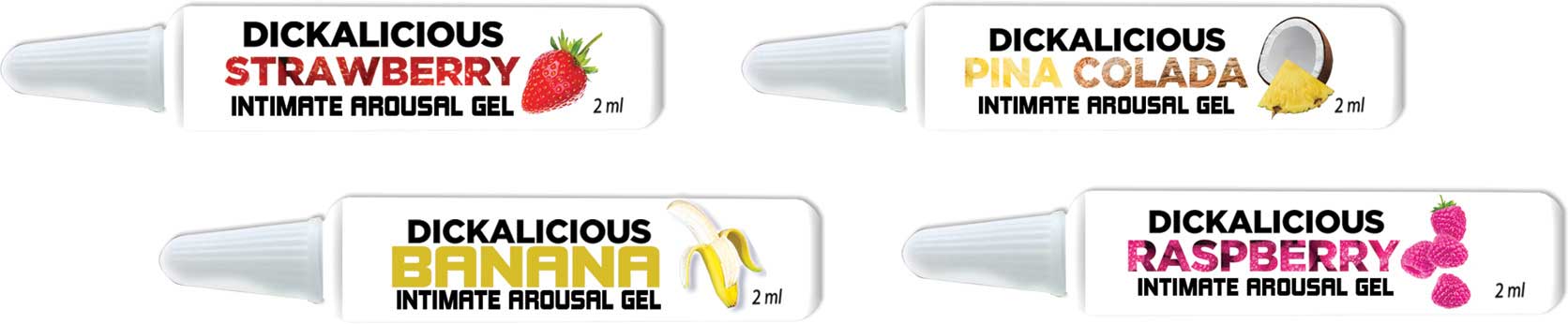 Hott Products - Dickalicious - 2ml Tubes Wall Mount - 144 Pc Display - Lubricants, Creams & Glides