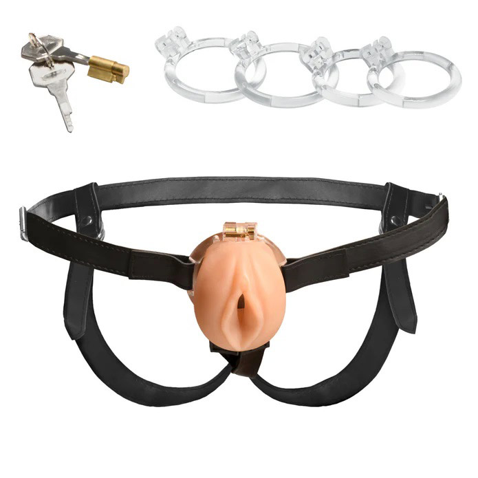 XR Brands - Pussy Chastity Cage - Light - Cockrings