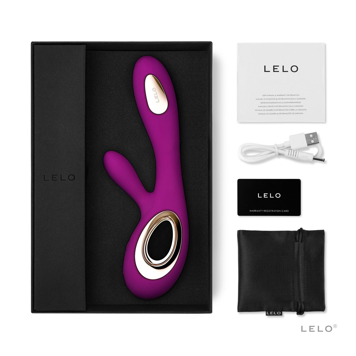 LELO LELO SORAYA WAVE Rechargeable Rabbit Vibrator Deep Rose