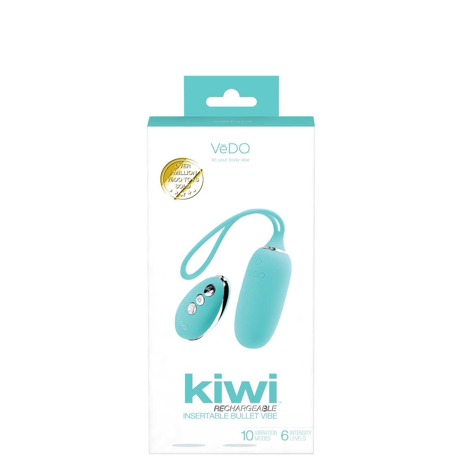 VeDO - Kiwi Rechargeable Insertable Bullet - Tease Me Turquoise - Eco-Friendly