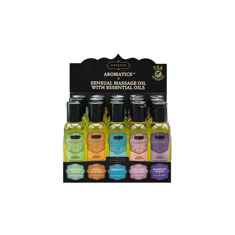 Kama Sutra - Aromatic Massage Oil Pre- Pack Display - 15 Pieces - Bath & Body