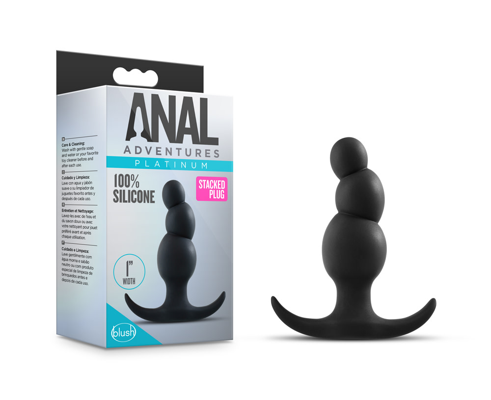 Blush - Anal Adventures Platinum - Stacked Plug - Black - Anal Toys & Stimulators