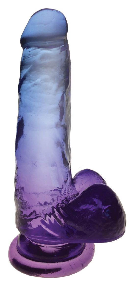 Icon Brands - Shades Medium 7in Jelly TPR Gradient Dong Blue and Violet - Dildos - Jelly/Rubber