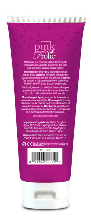 Gun Oil Pink Lubricant - Pink Frolic - 3.3 Oz. Tube - Lubricants, Creams & Glides