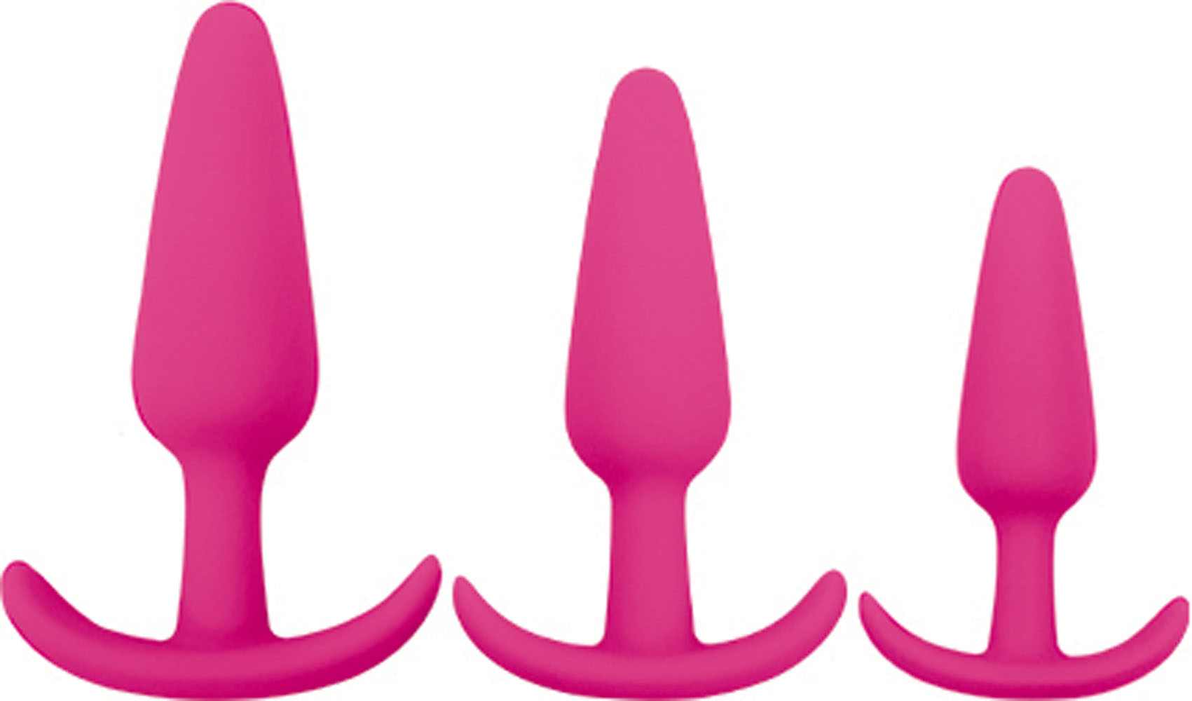 Curve Novelties - Gossip Rump Rockers 3-Piece Silicone Anal Plug Training Set Magenta - Anal Toys & Stimulators - Silicone