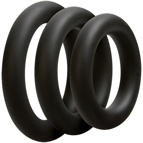 Doc Johnson - Optimale 3 C Ring Set - Thick - Black - Cockrings