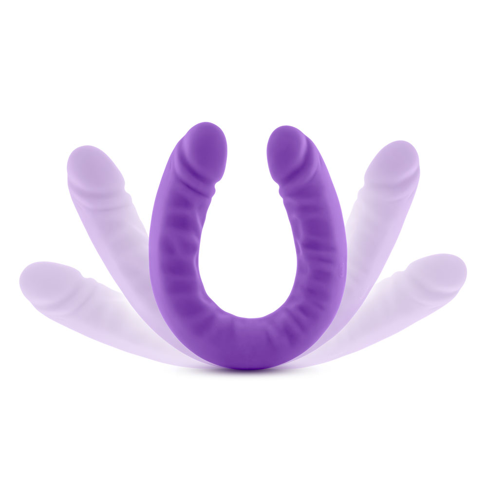 Blush - Ruse Realistic 18 in. Silicone Slim Double Dong Dual Ended Dildo Purple - Dildos - Silicone