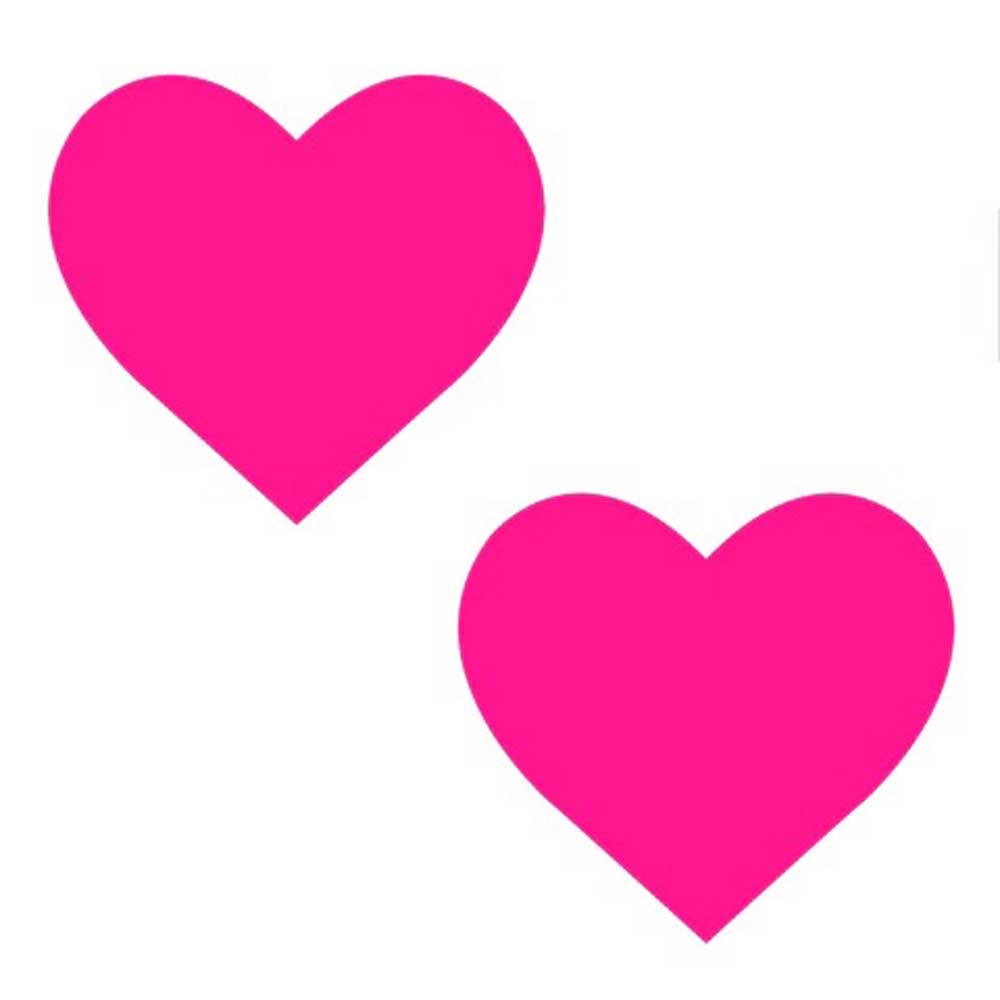Neva Nude - Neon Pinky Tink Temperature Reactive Heart Nipple Cover Pasties - Body Jewelry (Non Piercing)